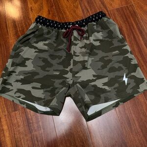 Camo Kids Shorts with Lightning Bolt